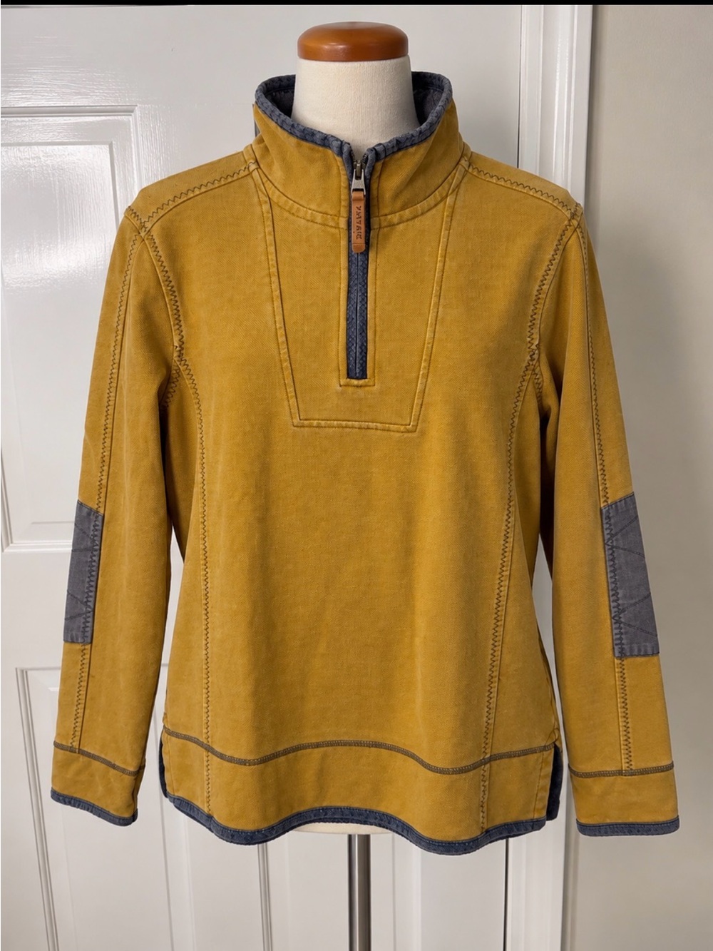 Men's Mustard Half-Zip Pullover Sweater